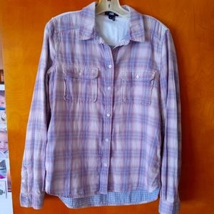 Paige Trudy Soft Classic Plaid Button Down Shirt M